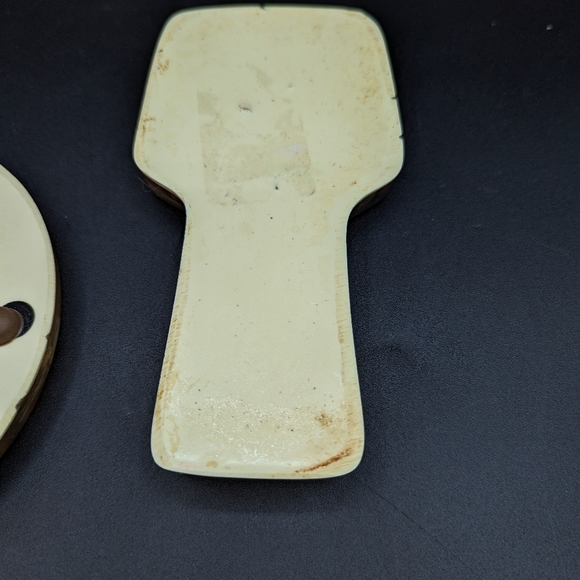 Vintage Spoon Rest  and Trivet Lucite Dried Flowers Baskets Boho Decor - Picture 8 of 8